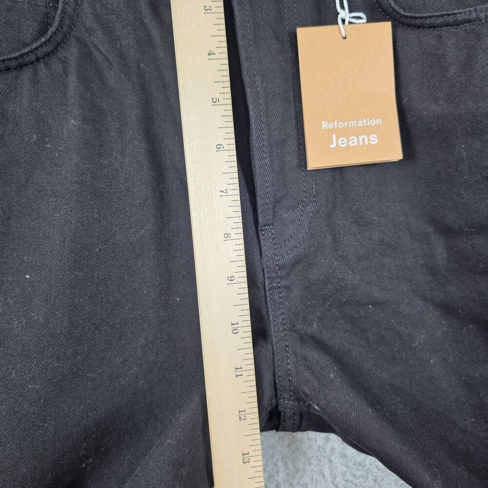 Reformation Cynthia Jeans Women's Black High-Rise Straight Cropped Denim SIze 29 - Picture 9 of 12